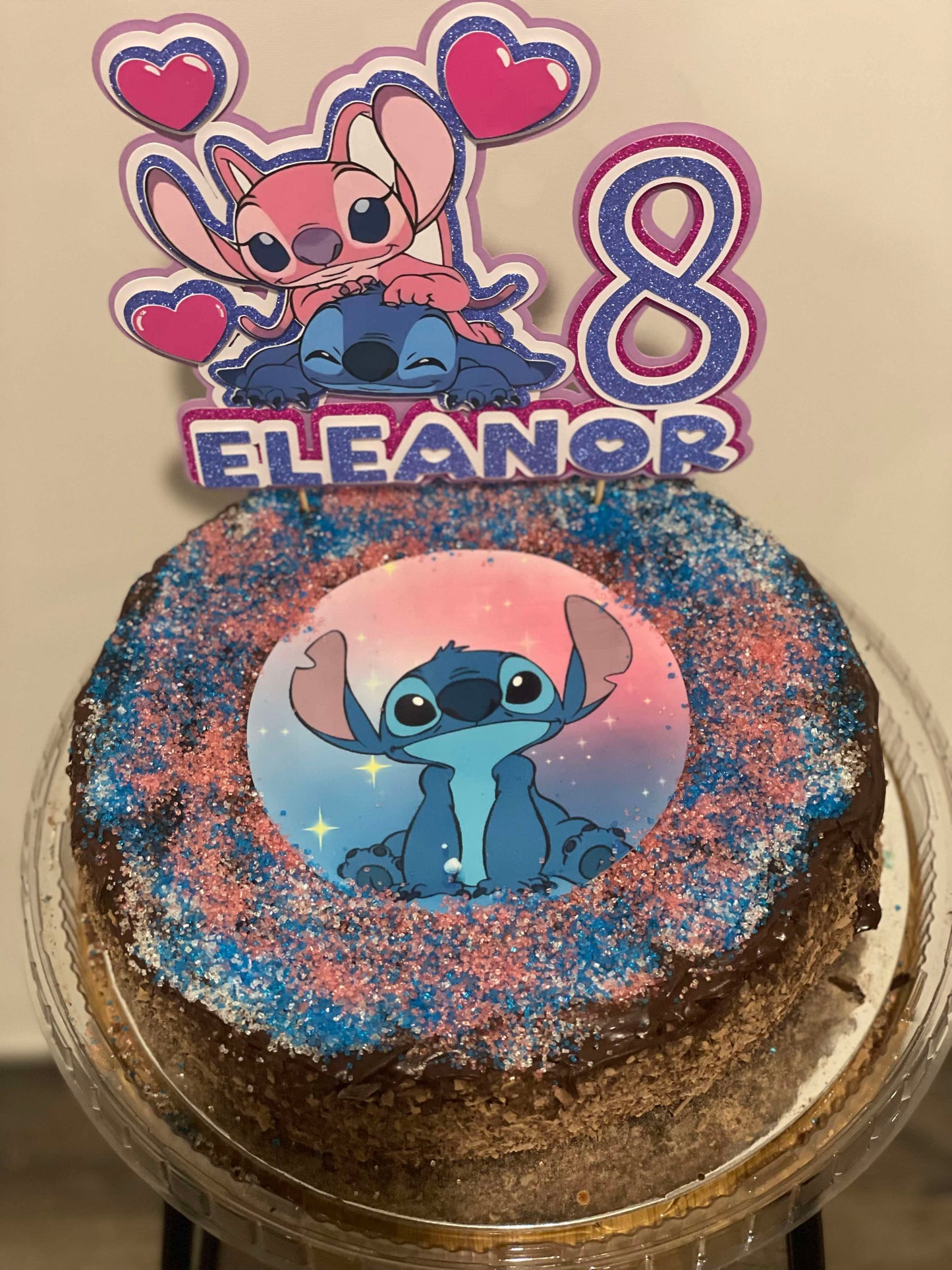 Stitch and Angel Cake topper for Eleanor