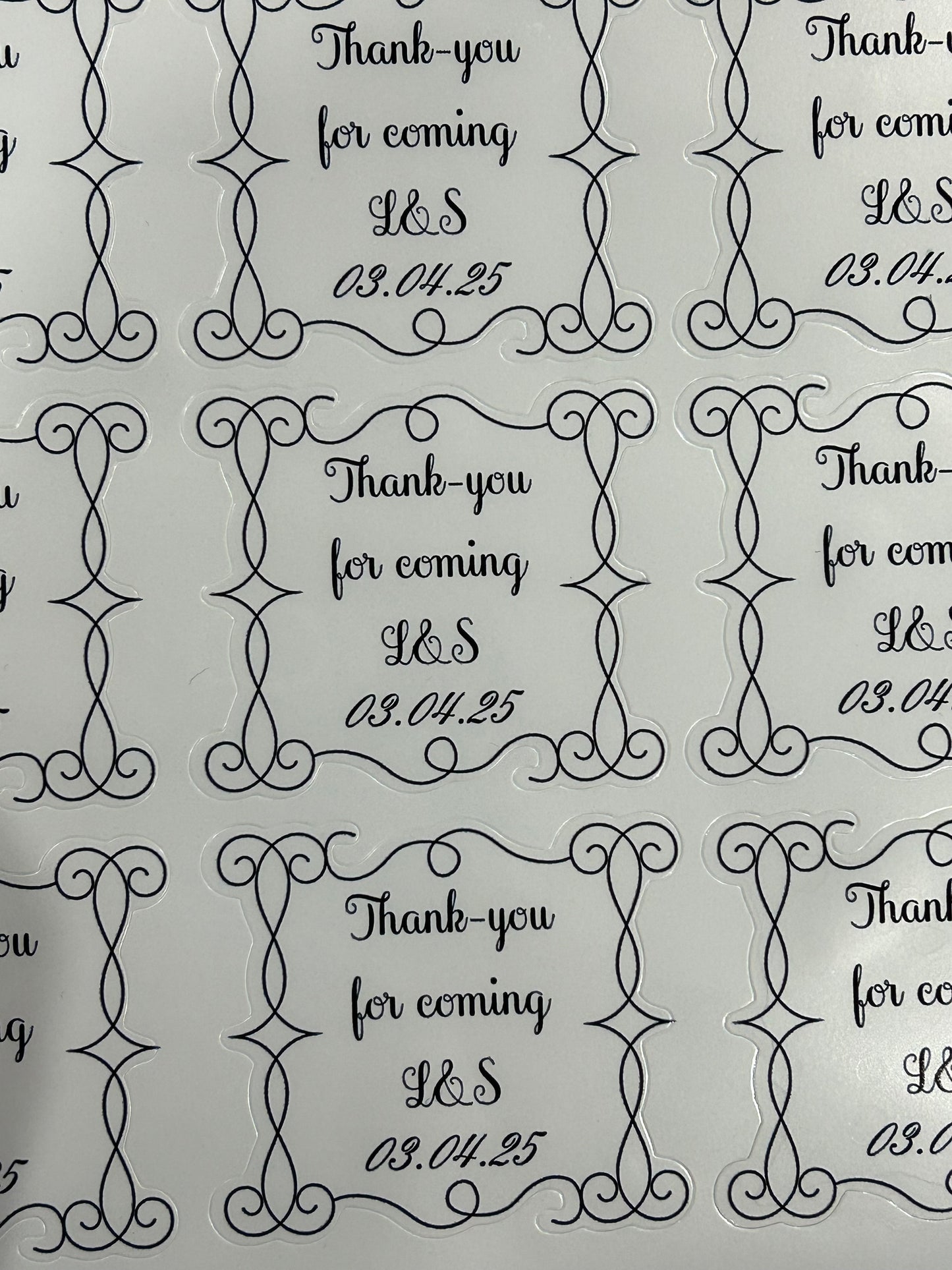 Stickers for Candle Favours