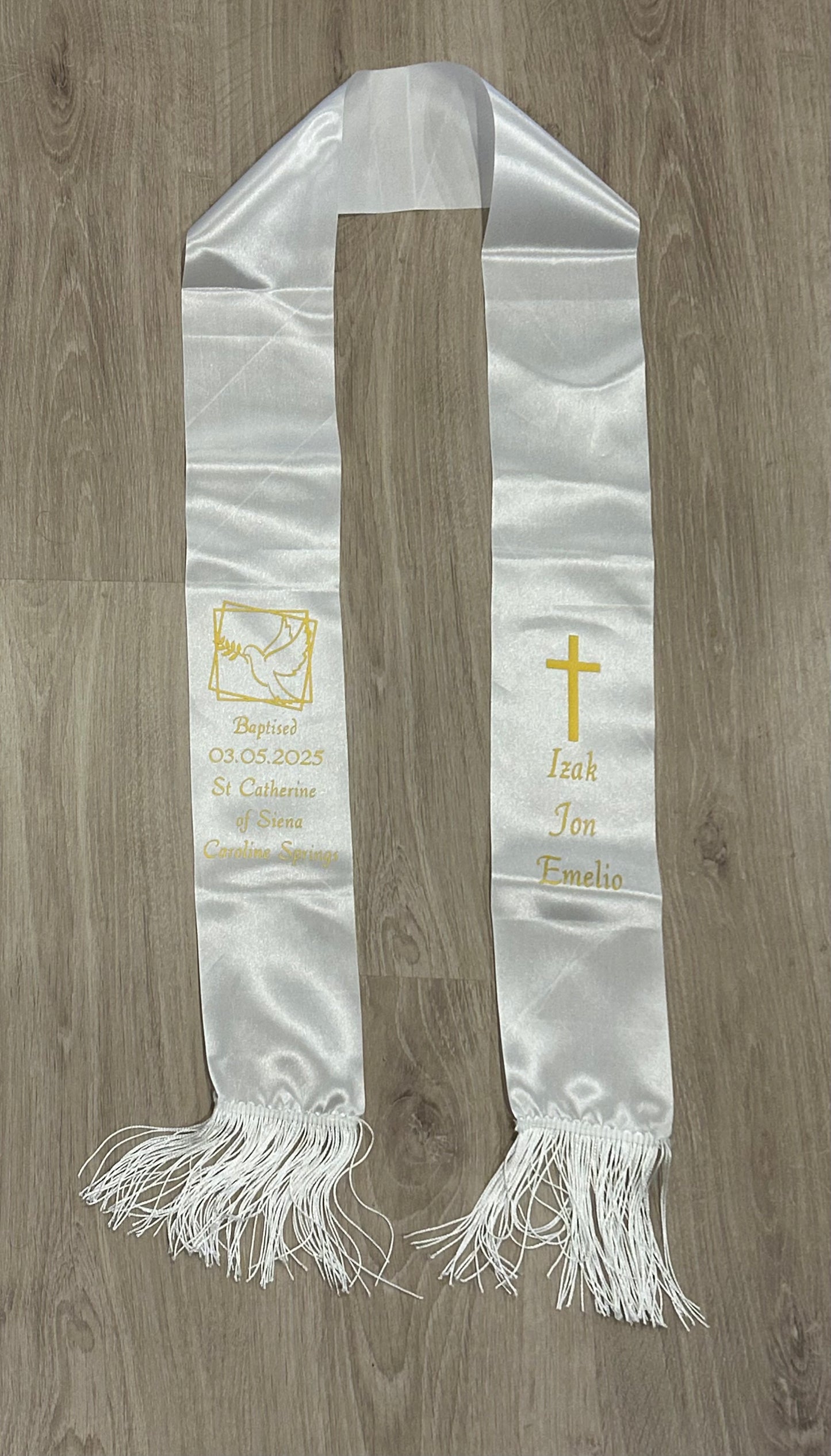 Baptism Sash for Izak