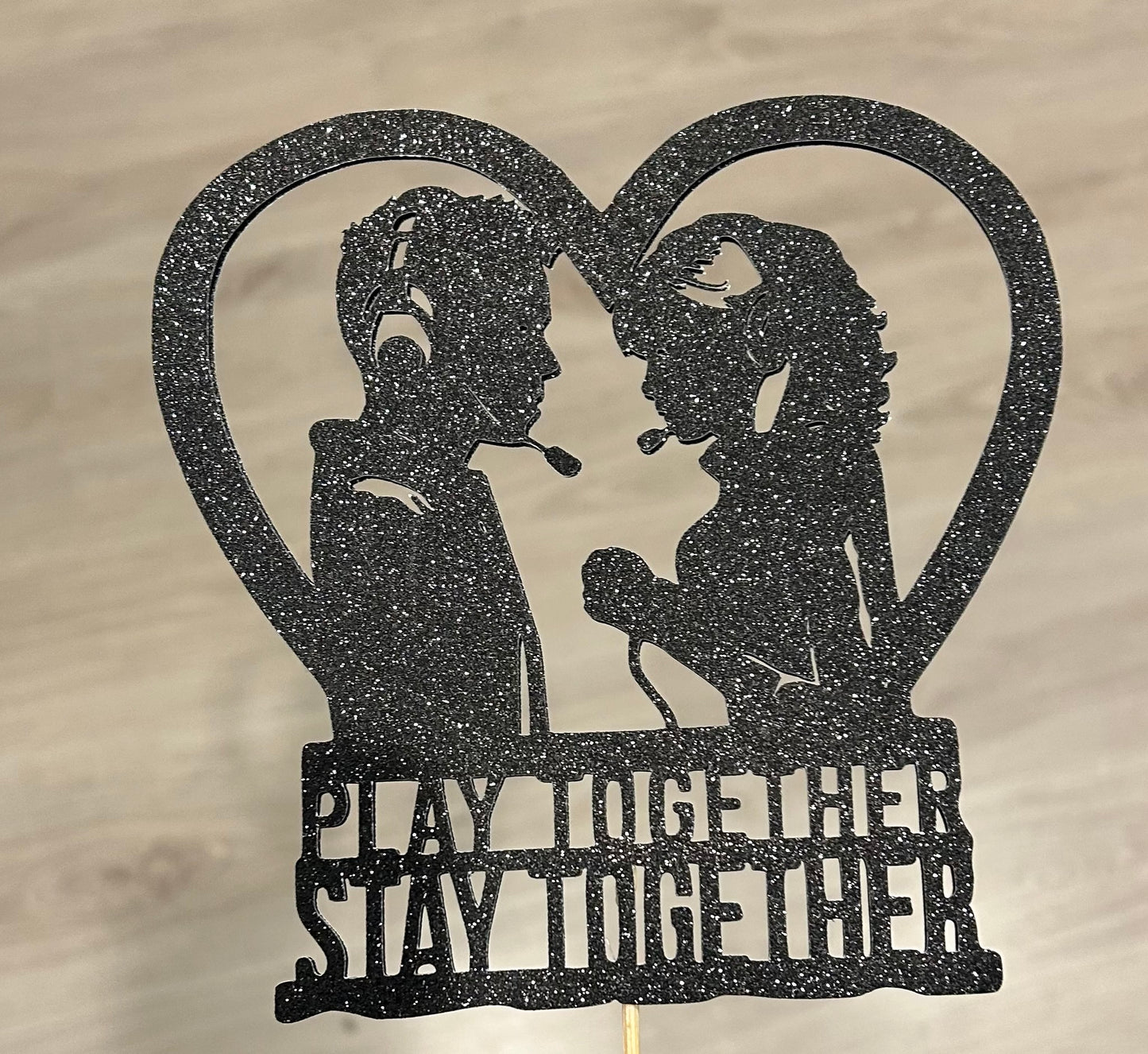 “Play Together Stay Together” gamer cake topper