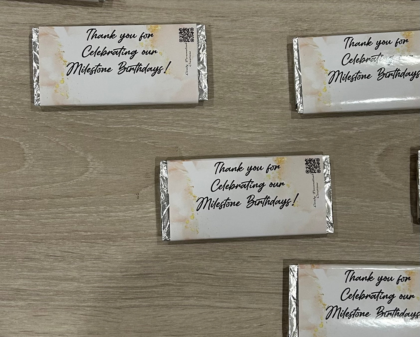 60 chocolates for a 1st and 40th combined thank you gift