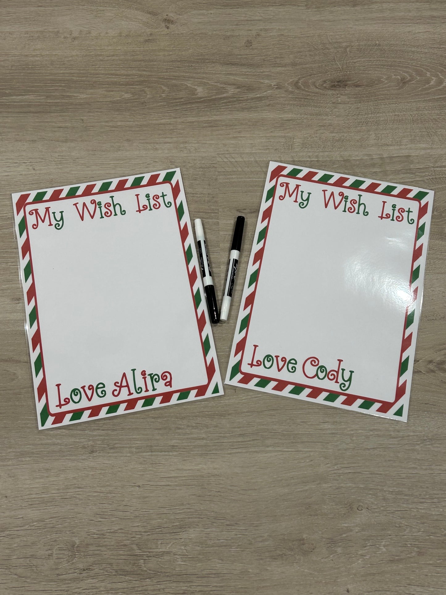 Santa Wish List - Laminated with dry erase markers