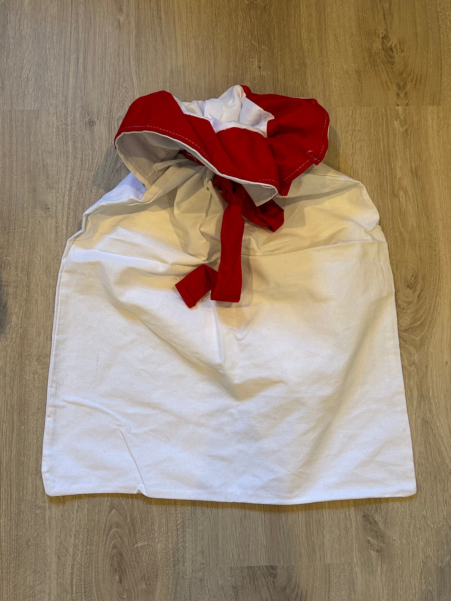 Santa Sacks - cream and red