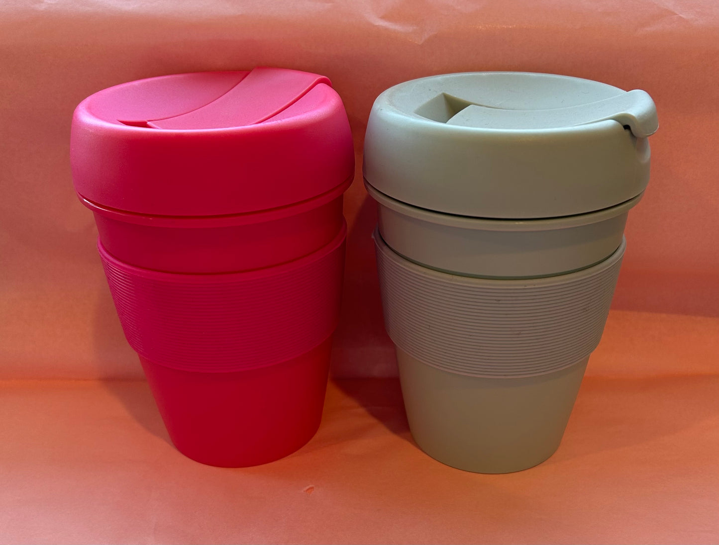 Plastic Travel Mug - Pink or Sage