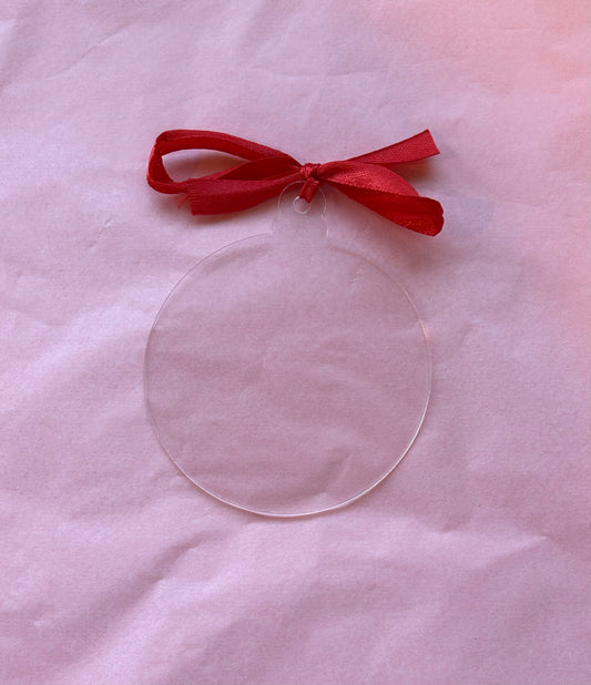 Christmas Ornament with Red Ribbon