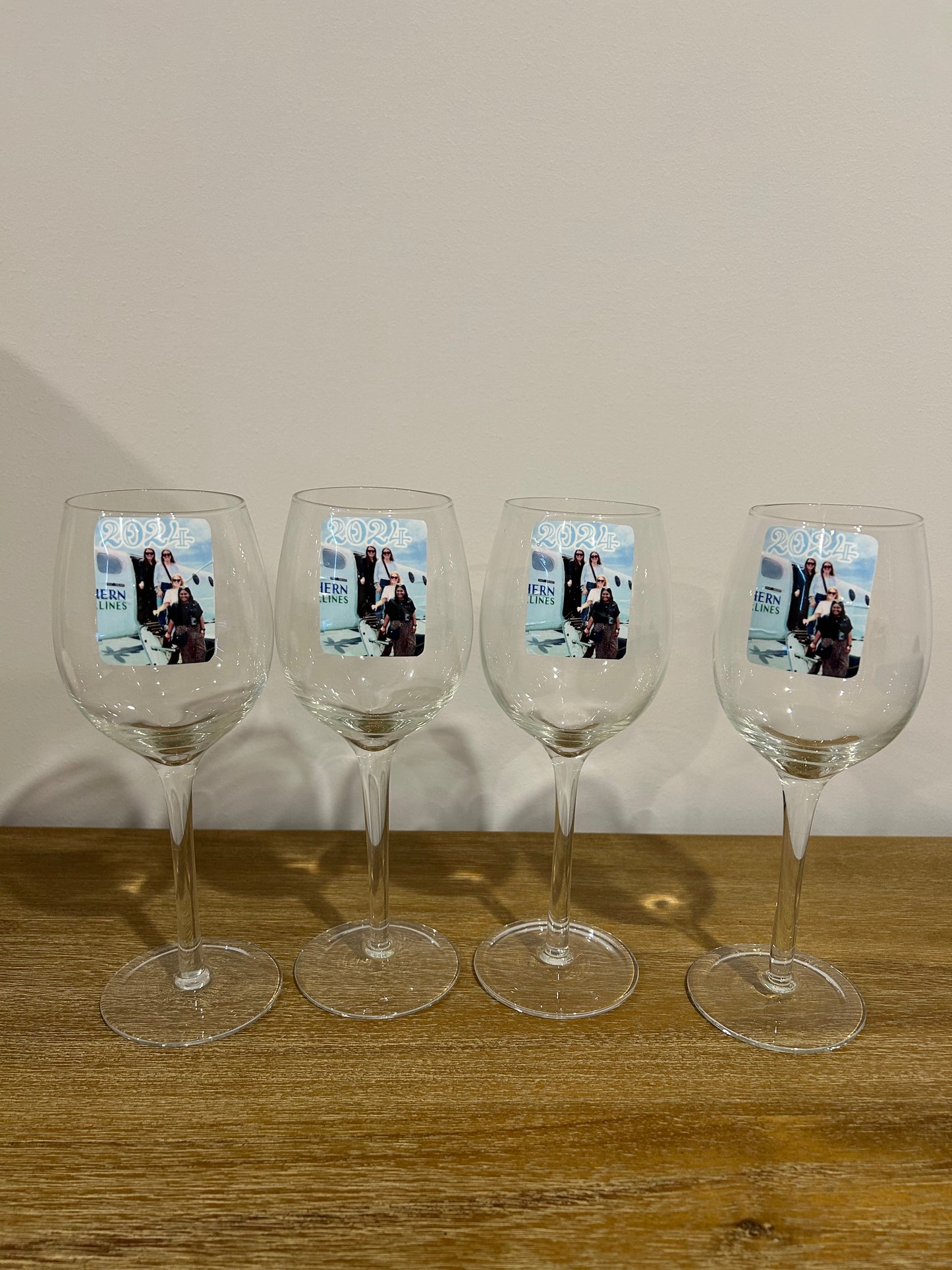 Wine glasses for 4 girlfriends