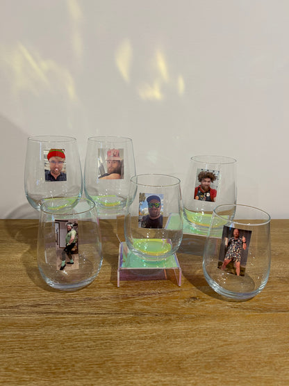 Stemless wine glasses for a birthday gift