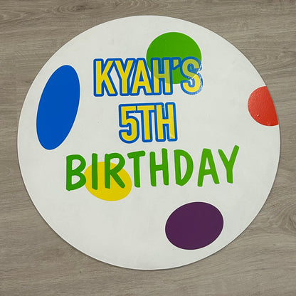 Decals for a birthday board and stickers for the balloons