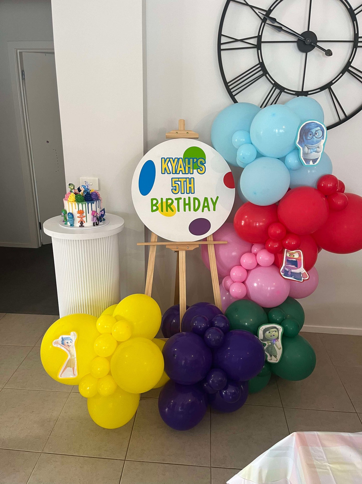 Decals for a birthday board and stickers for the balloons