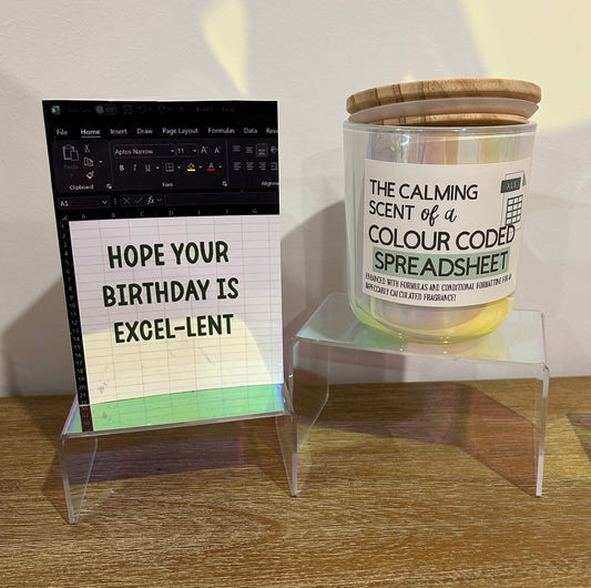 Custom candle and card
