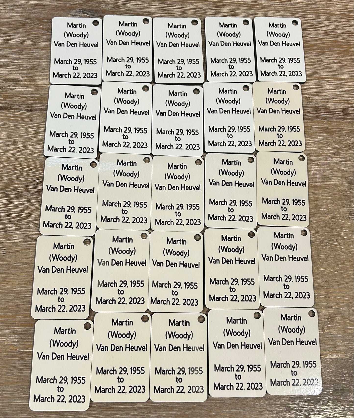 Double Sided Memorial Key Chains