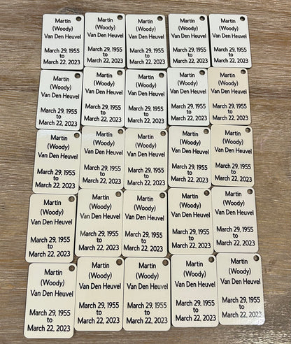 Double Sided Memorial Key Chains