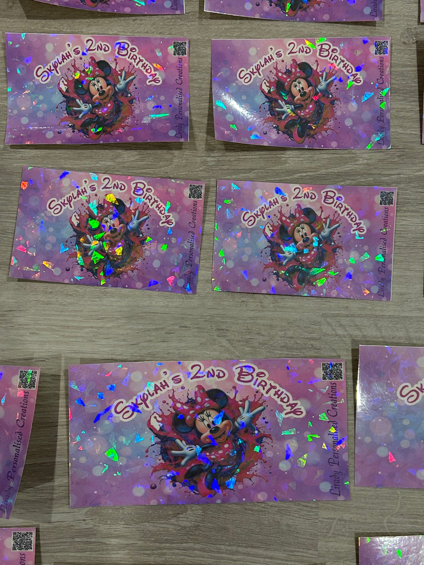 Skylah’s Birthday stickers for lollipops, water bottles and pop tops