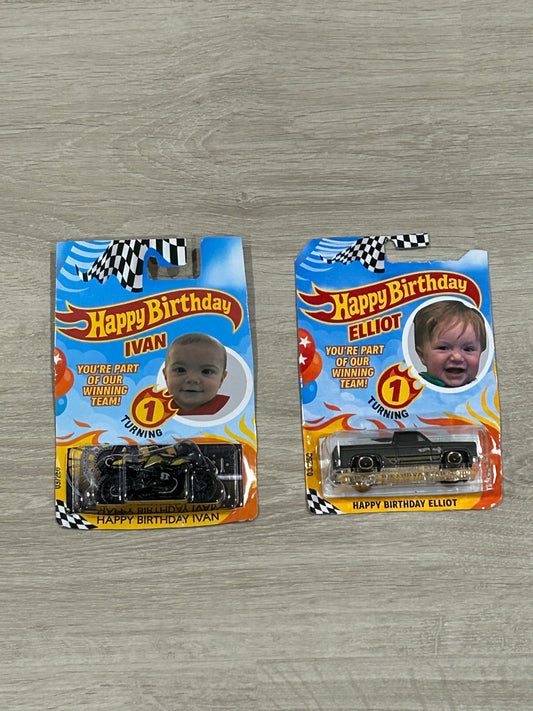 Two 1st Birthday Hot Wheels