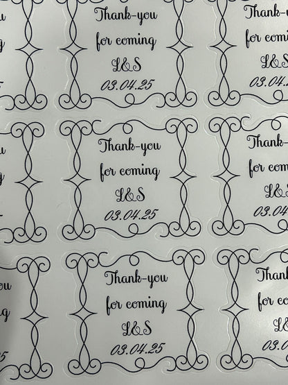 Stickers for Candle Favours