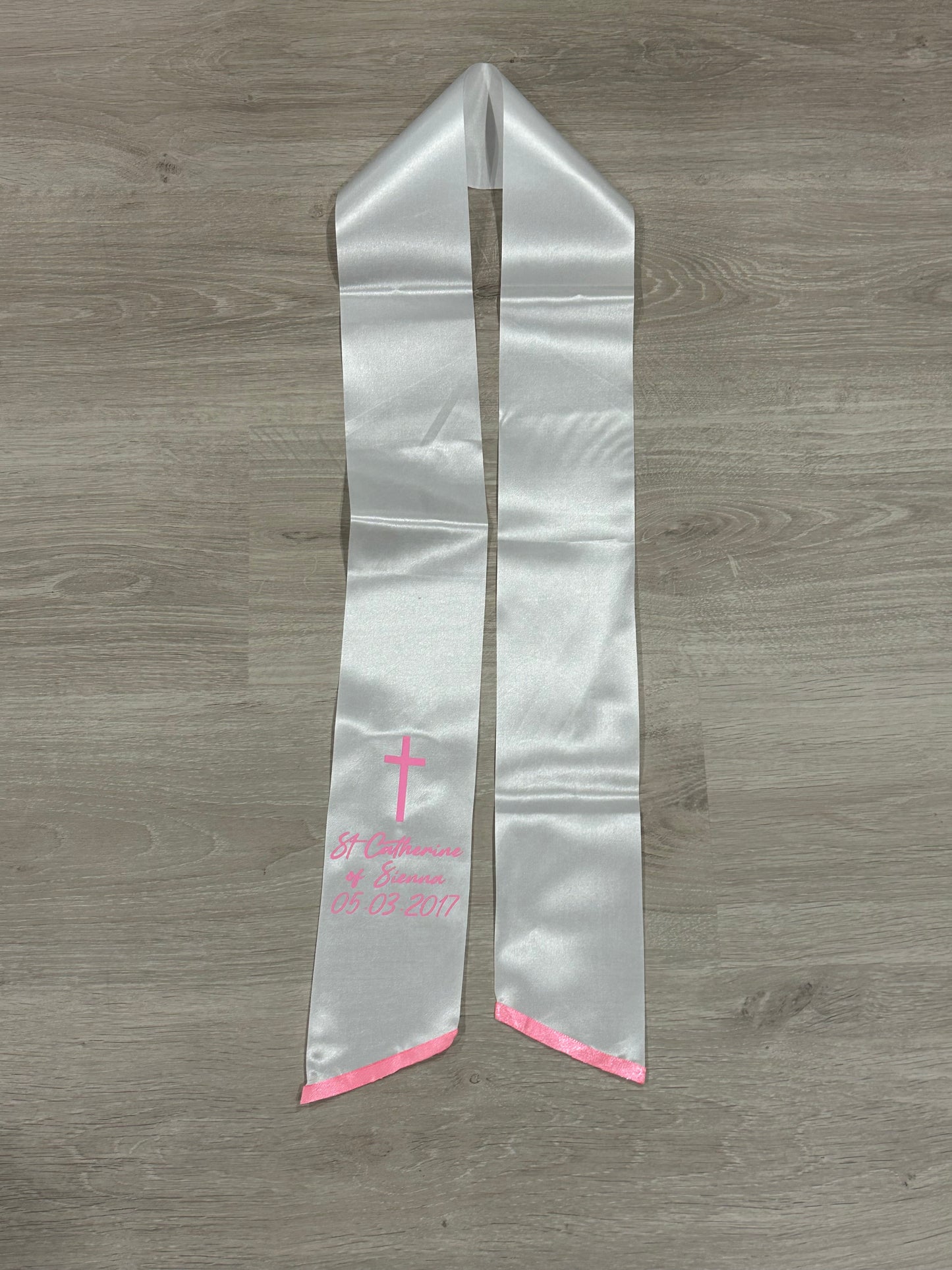 Baptism Sash in Pink