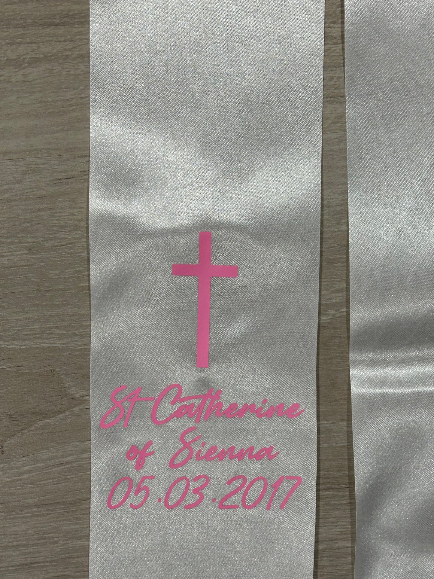 Baptism Sash in Pink