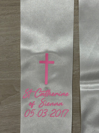 Baptism Sash in Pink