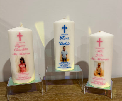 3x Baptism Candles