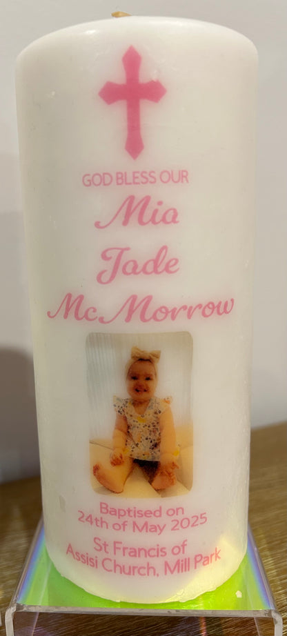 3x Baptism Candles