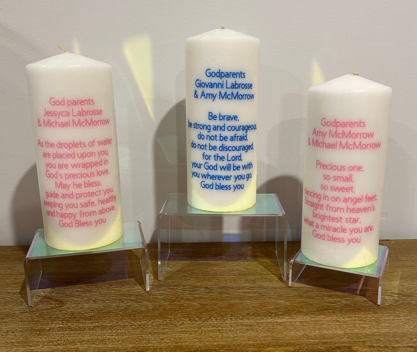 3x Baptism Candles