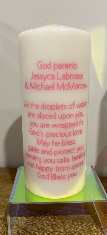 3x Baptism Candles
