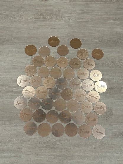 50 coasters in rose gold - mirror finish (most still have the protective layer on)