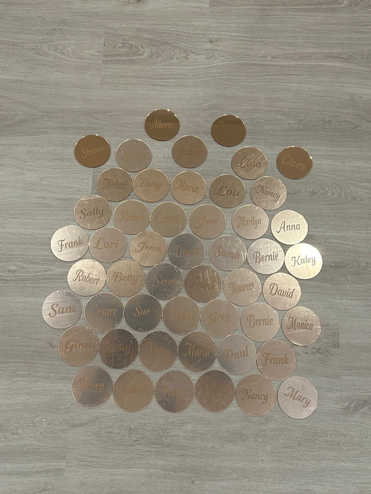 50 coasters in rose gold - mirror finish (most still have the protective layer on)