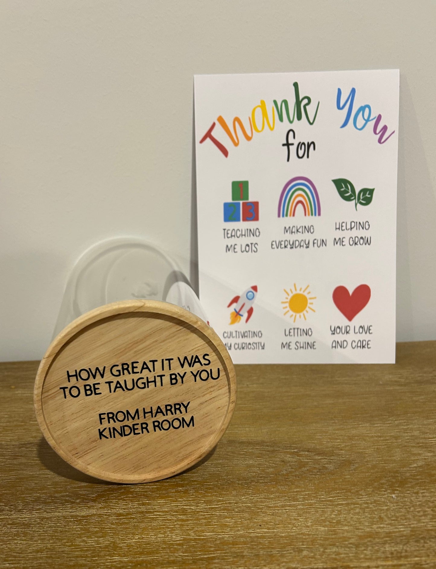 Thank you card and container