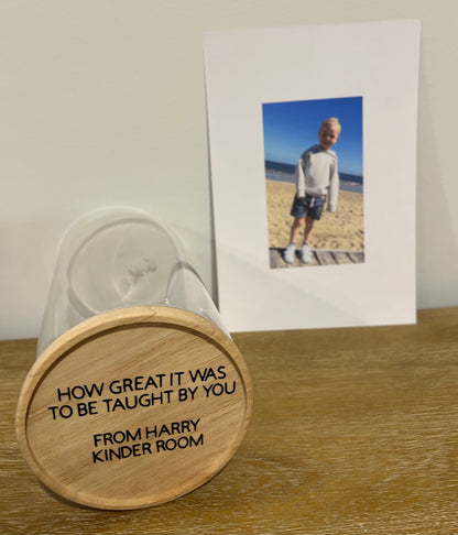 Thank you card and container