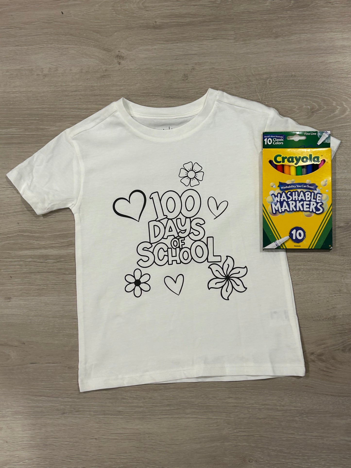 100 days of love colouring shirt