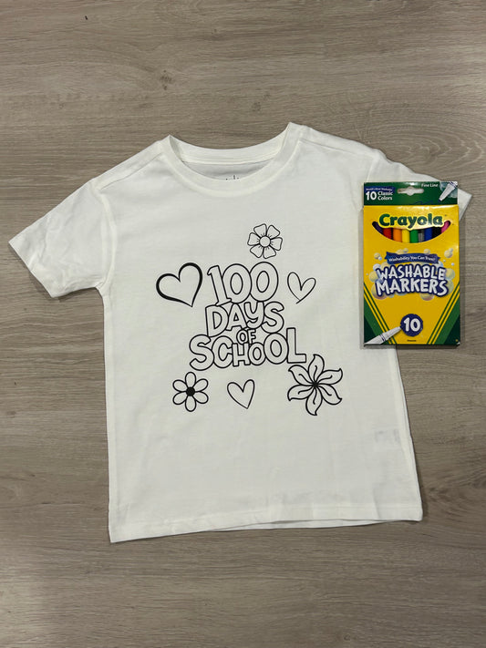 100 days of love colouring shirt