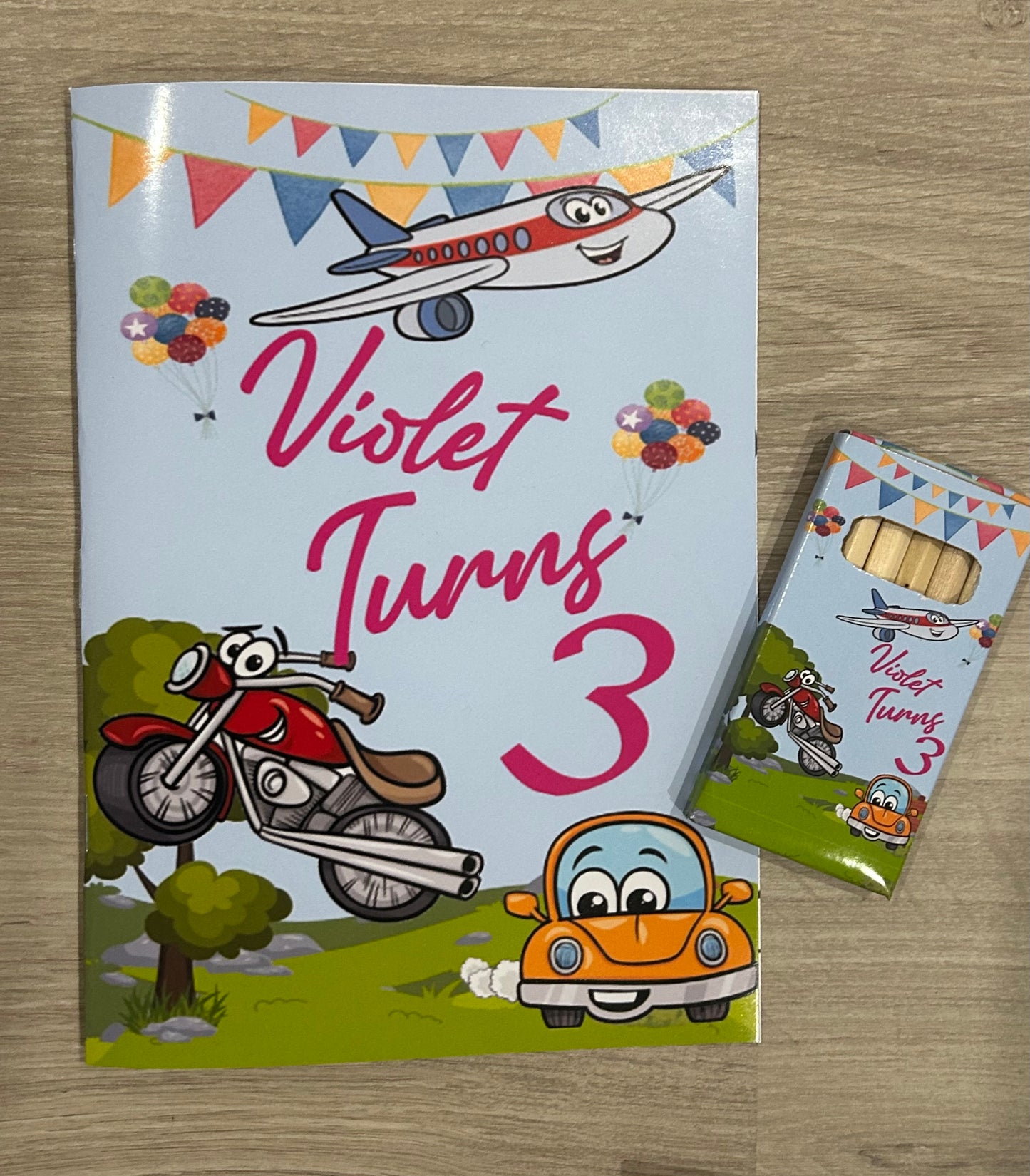 10 A5 colouring book and pencil sets for Violet