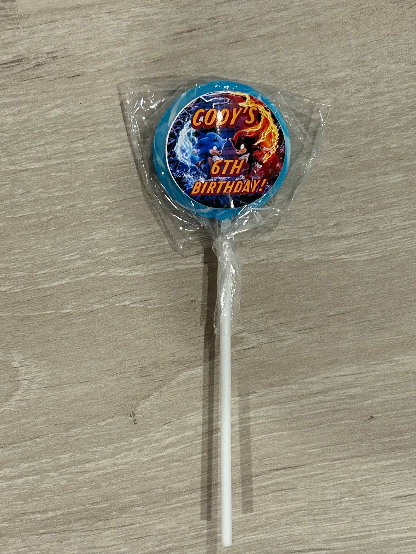 48 Sonic Themed Lollipops for Cody’s 6th Birthday