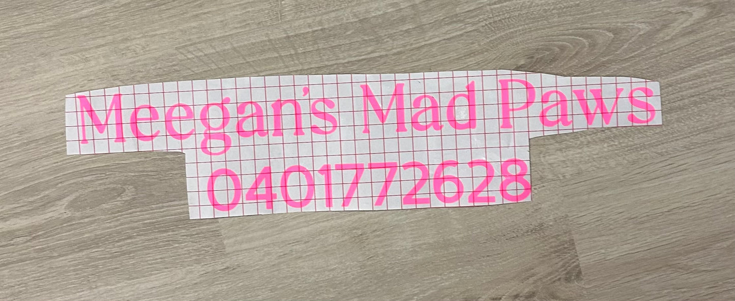 Car Decal for Meegan’s Mad Paws Service
