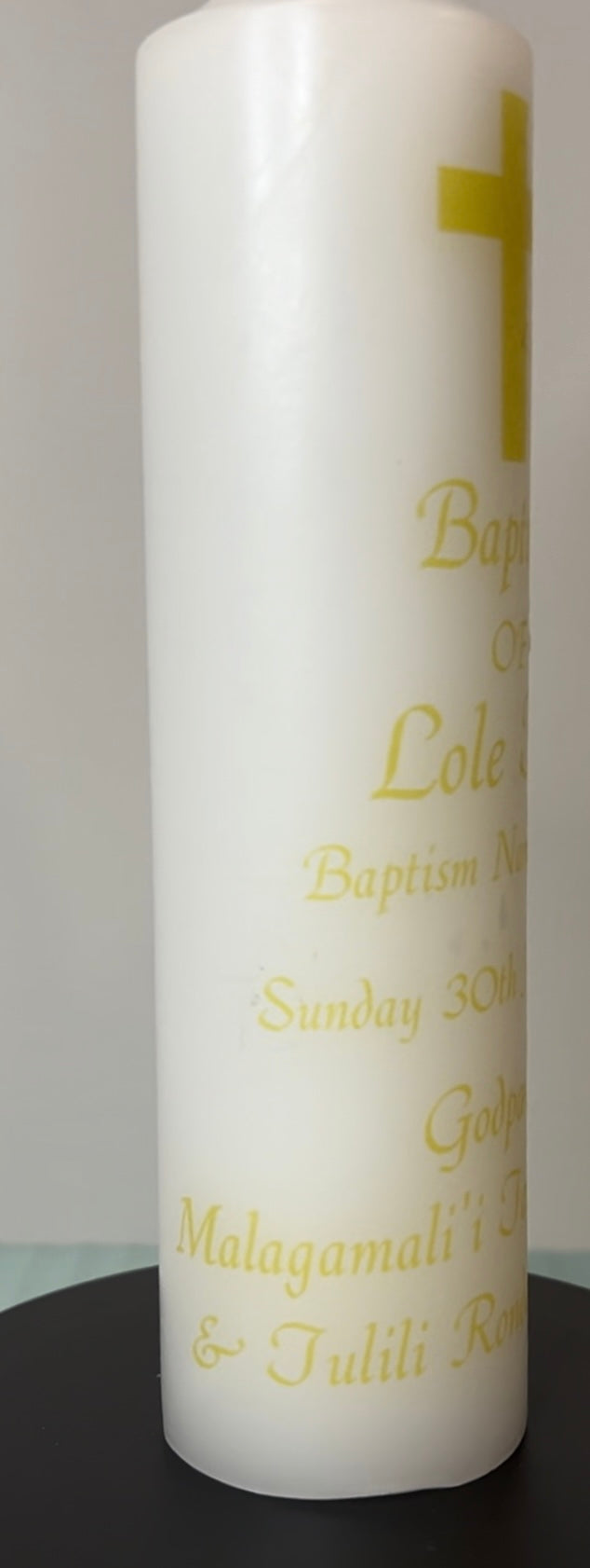 Baptism Candle in Gold