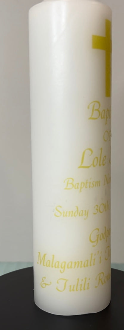 Baptism Candle in Gold