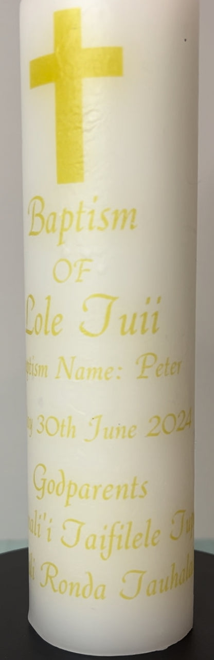 Baptism Candle in Gold