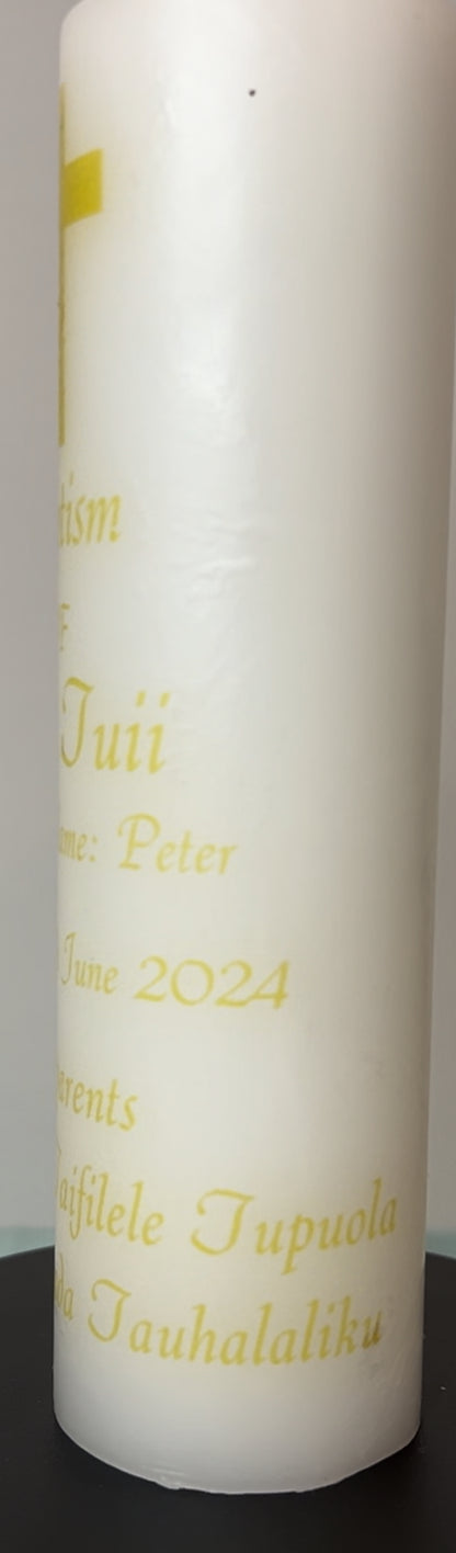 Baptism Candle in Gold