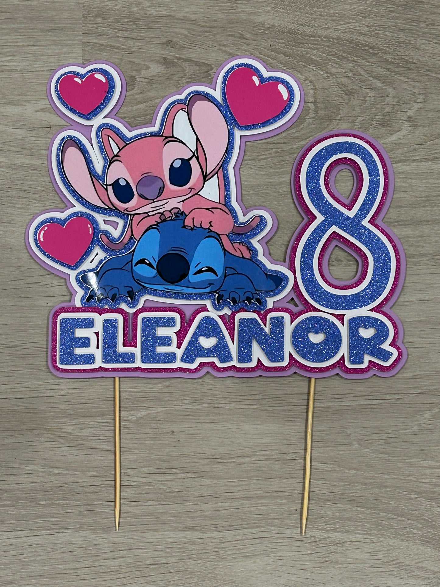 Stitch and Angel Cake topper for Eleanor