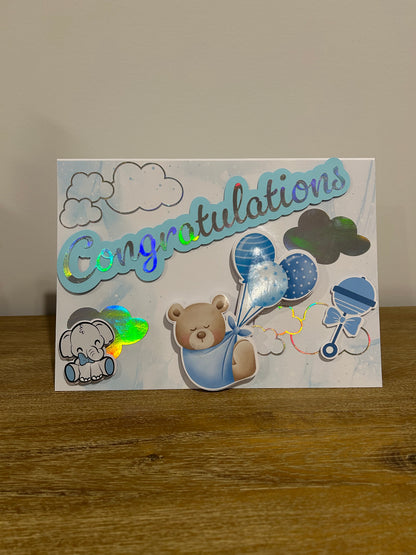 Card to Congratulate the new parents Baby Boy