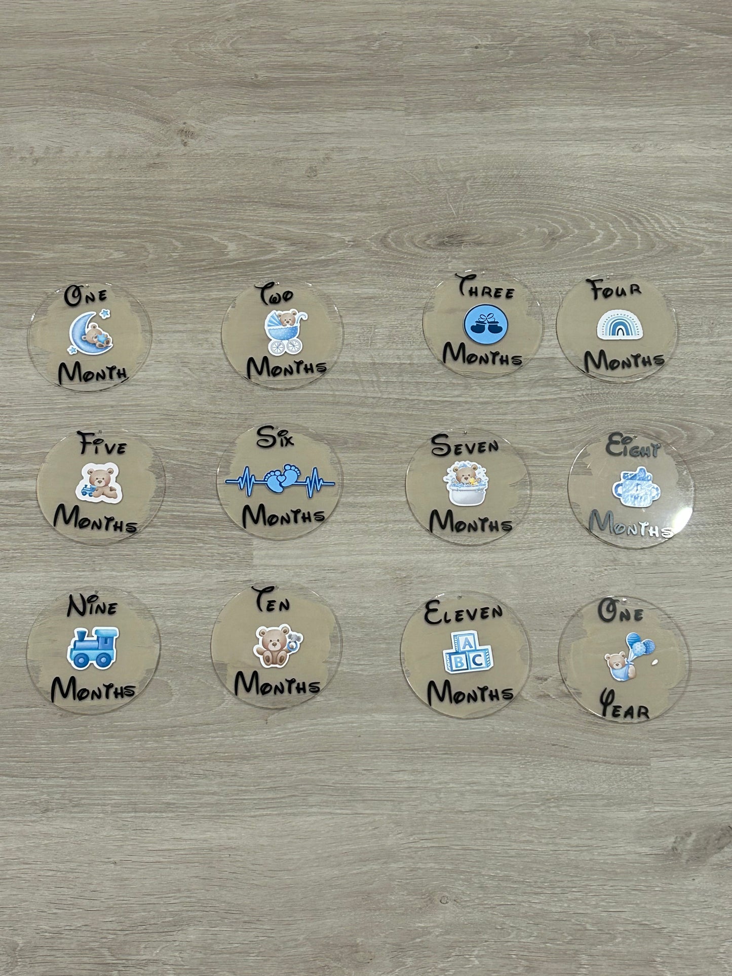 Baby Boy themed Milestone Discs