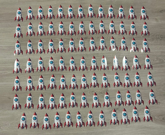 90 Rocket ship stickers for a Father’s Day project