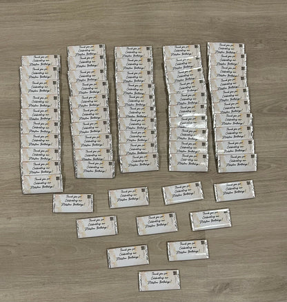 60 chocolates for a 1st and 40th combined thank you gift