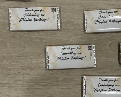 60 chocolates for a 1st and 40th combined thank you gift