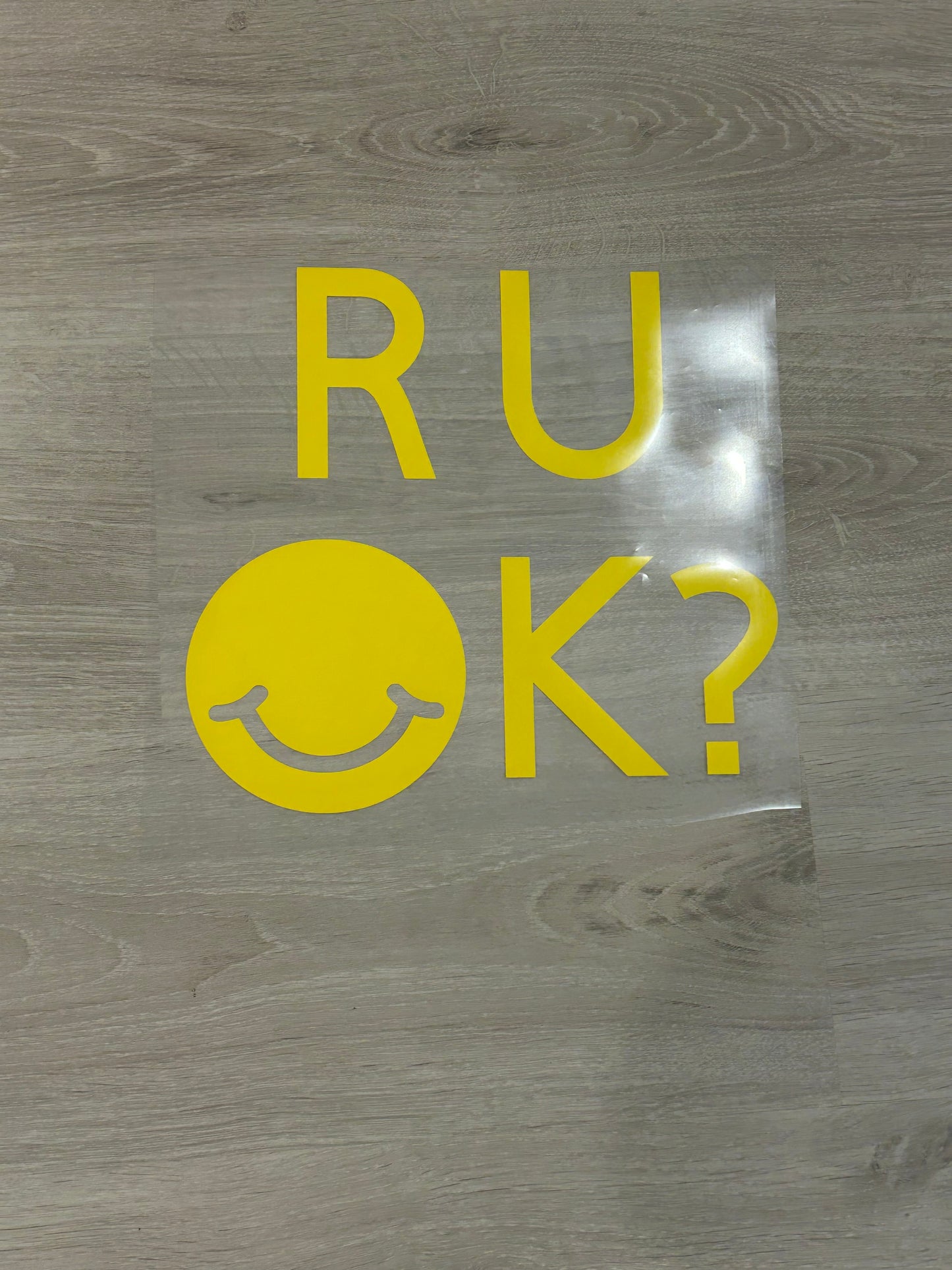 R U OK day iron on print