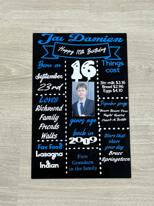 16th Birthday Board for Jai