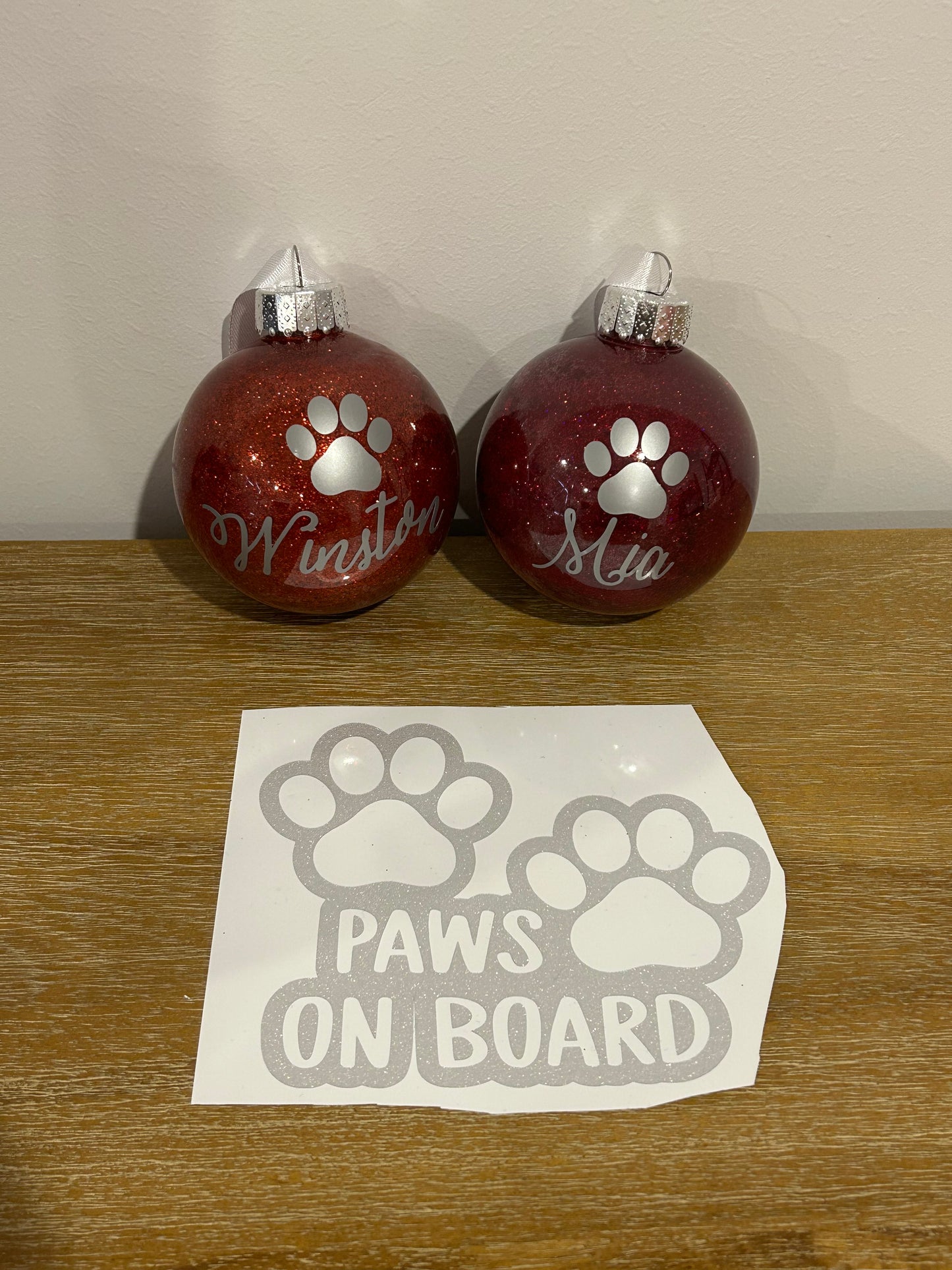 2x Baubles & a Car Decal