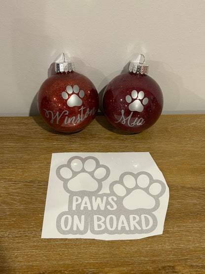 2x Baubles & a Car Decal