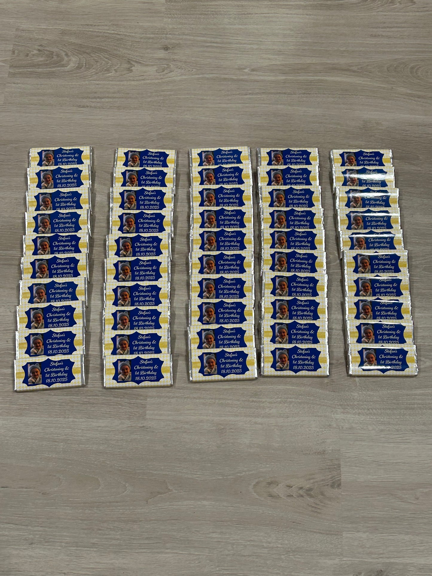 50 Chocolates for Stefan’s Christening & 1st Birthday